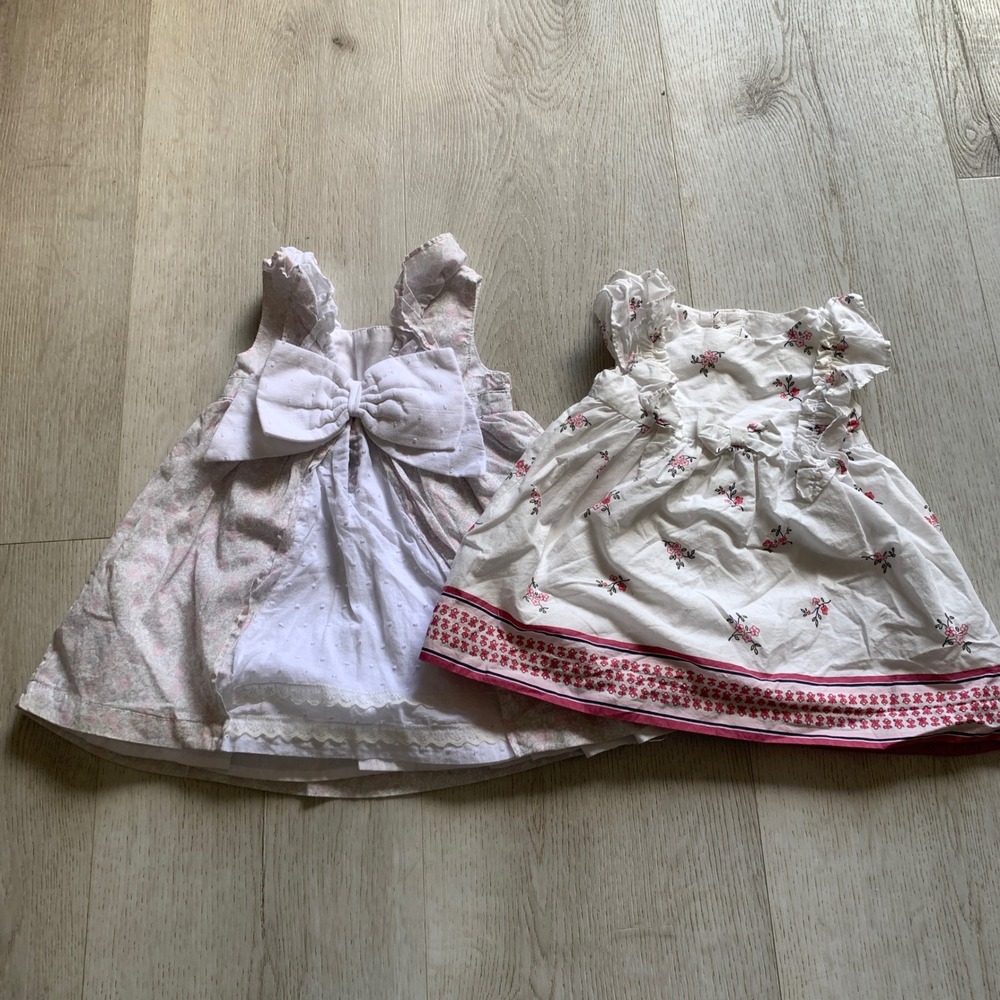 Janie and Jack Heirlooms by Polly Flinders Baby Girl Floral Dress Lot 3-9M Pink